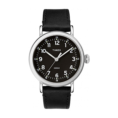 Timex® Standard 40mm Leather Strap - Black Timex® Standard 40mm Leather Strap - Black